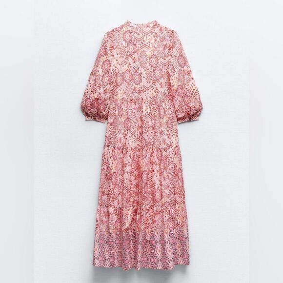 ZARA PRINTED TIERED DRESS - Picture 6 of 7